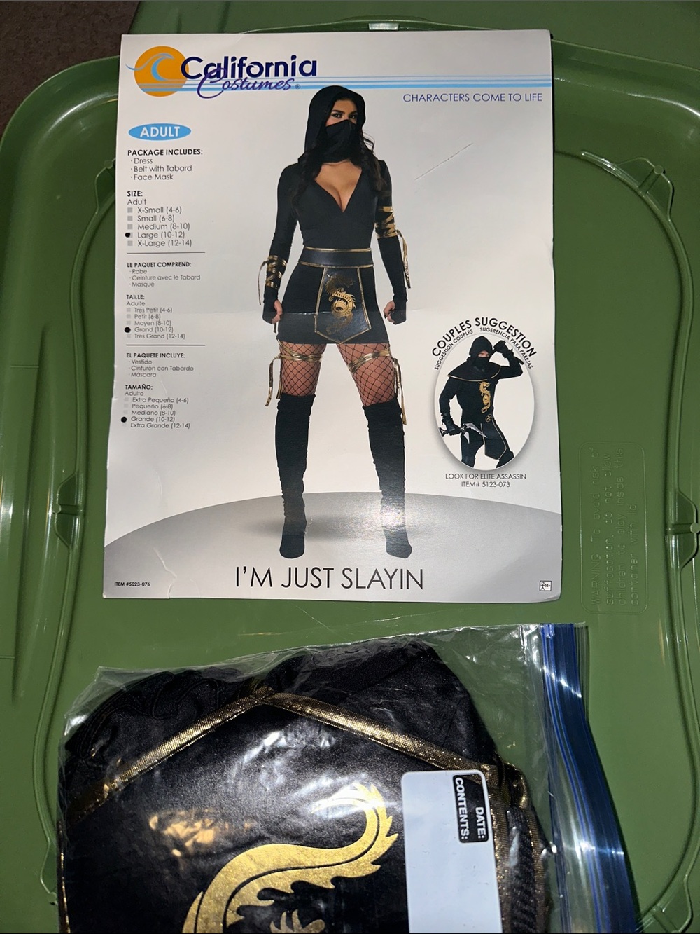 California Costumes Black and Gold Ninja Costume - Women's